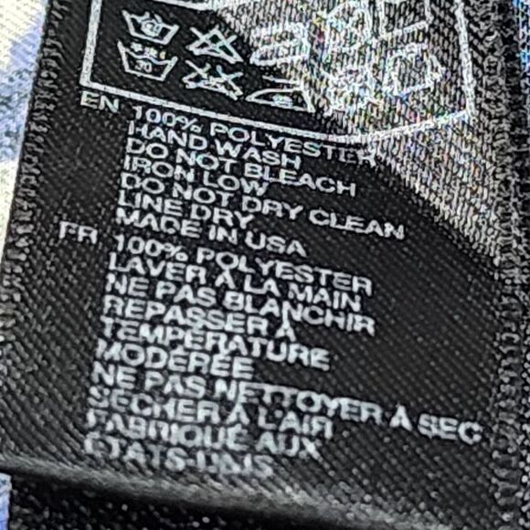 Forever 21 Bohemian Sleeveless Dress Elastic Waist Blue Print Size L Made in USA - Picture 6 of 10